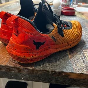 Under Armour Project Rock Orange and Black Athletic Shoes size 13